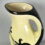 PICHET (GRAND MODELE) IN CERAMIC YEARS 50 A DECOR D HIRONDELLES 36.5 CM