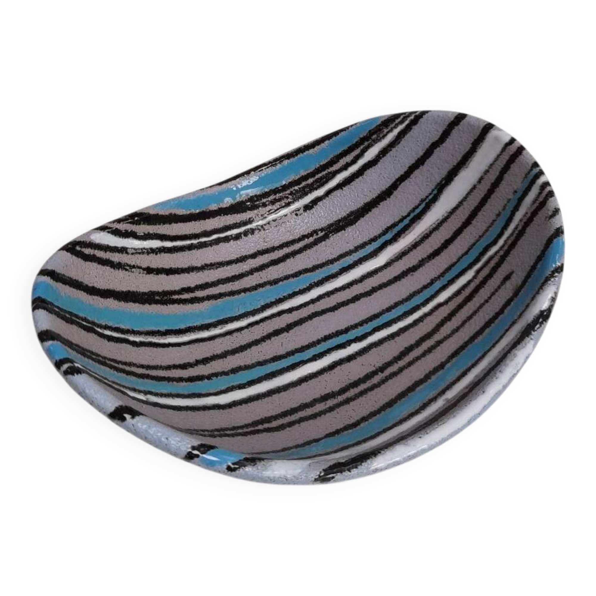 Italian lined ceramic dish, 1950s