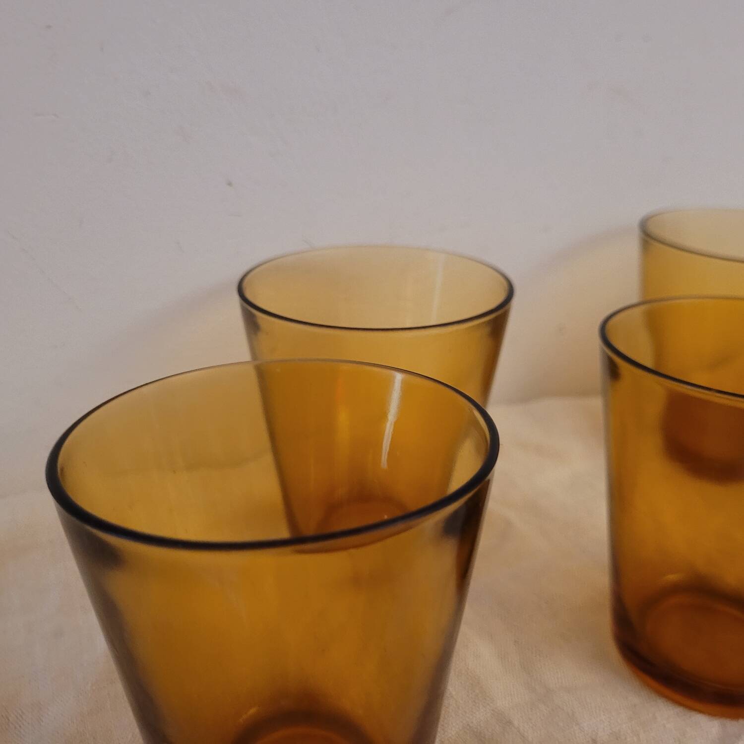 Set of 5 amber glasses Véréco – France – 1970s