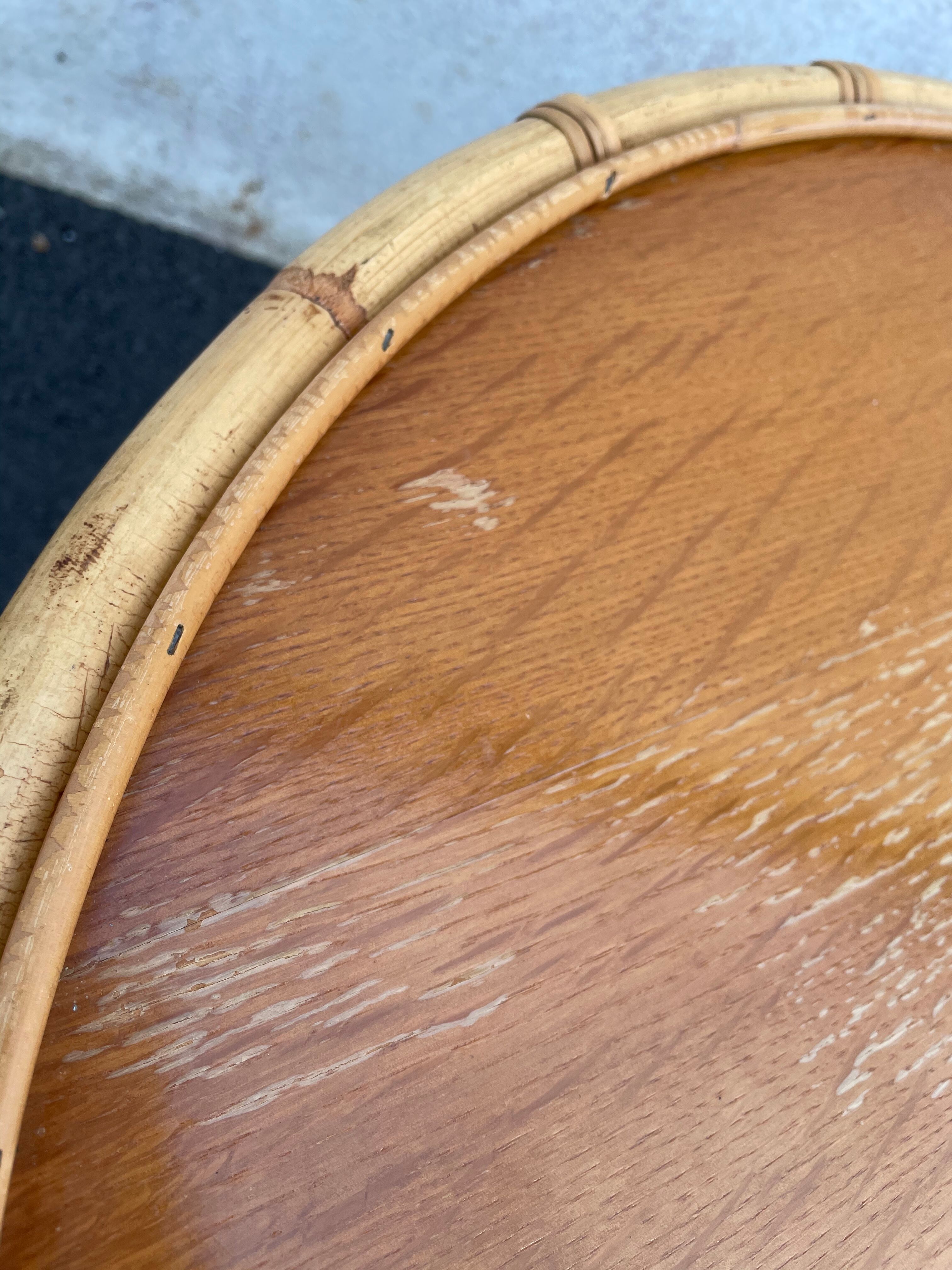 Vintage rattan roundtable