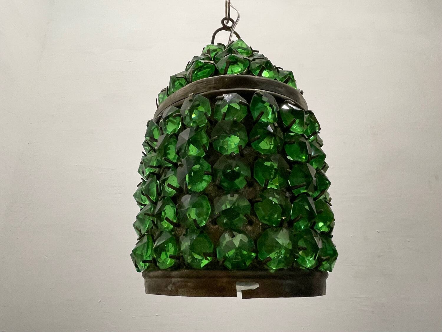 Small Green Crystal Light Pendant 1960’s