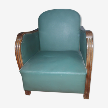 Fauteuil vert en skai