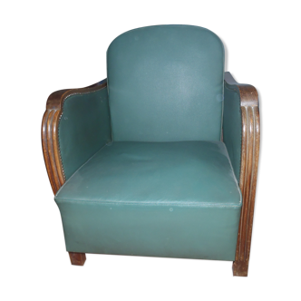 Fauteuil vert en skai