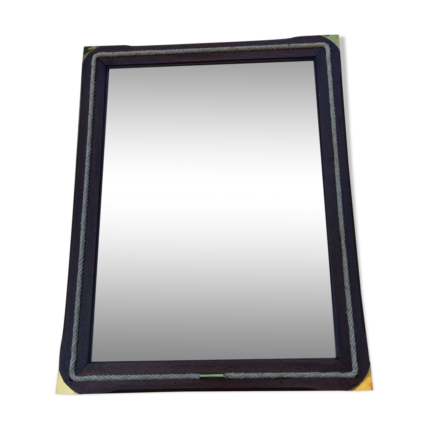 Wooden marine-style mirror 66 x86 cm