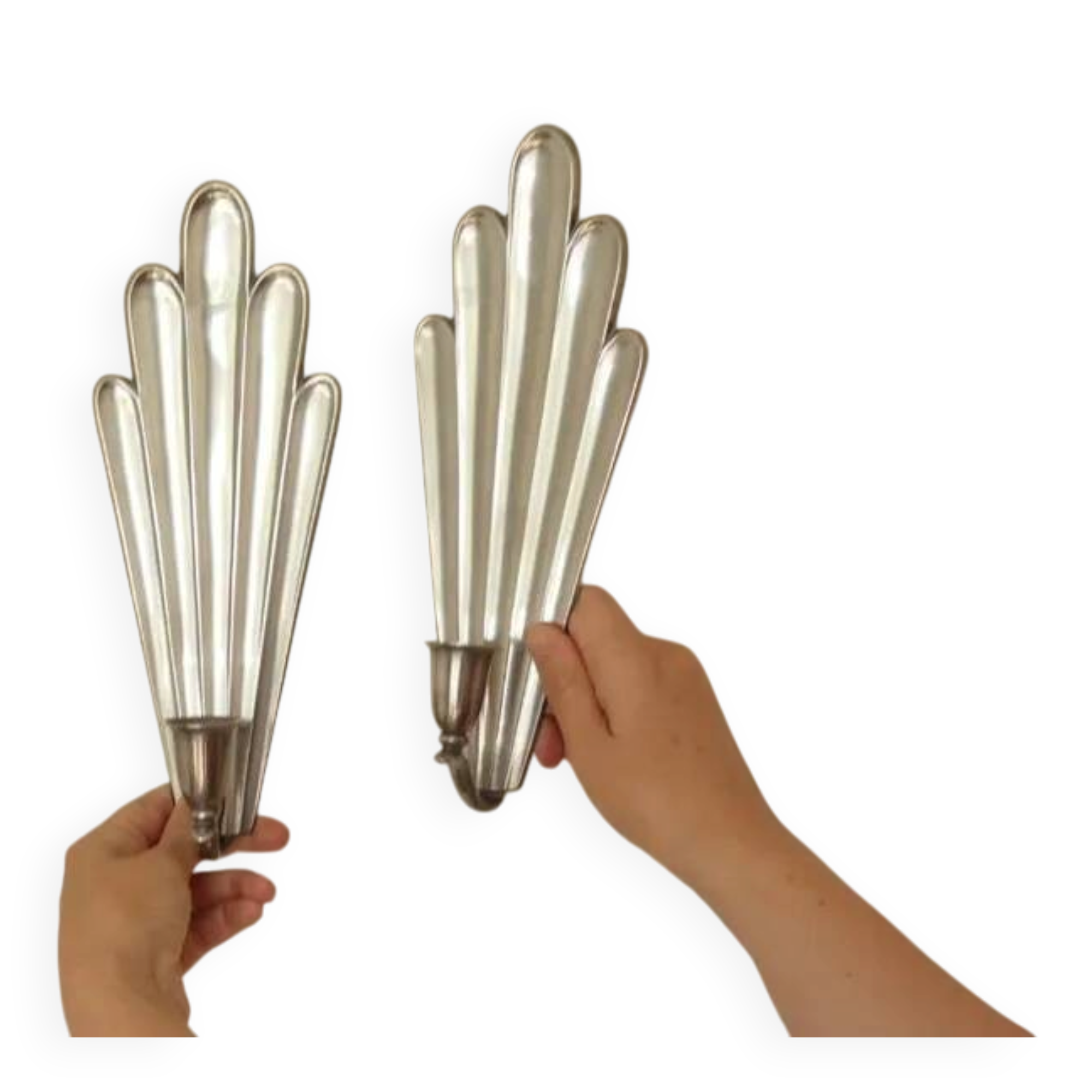 Pair of Swedish Pewter Wall Sconces, 1930s, by C.G. Hallberg, Stockholm