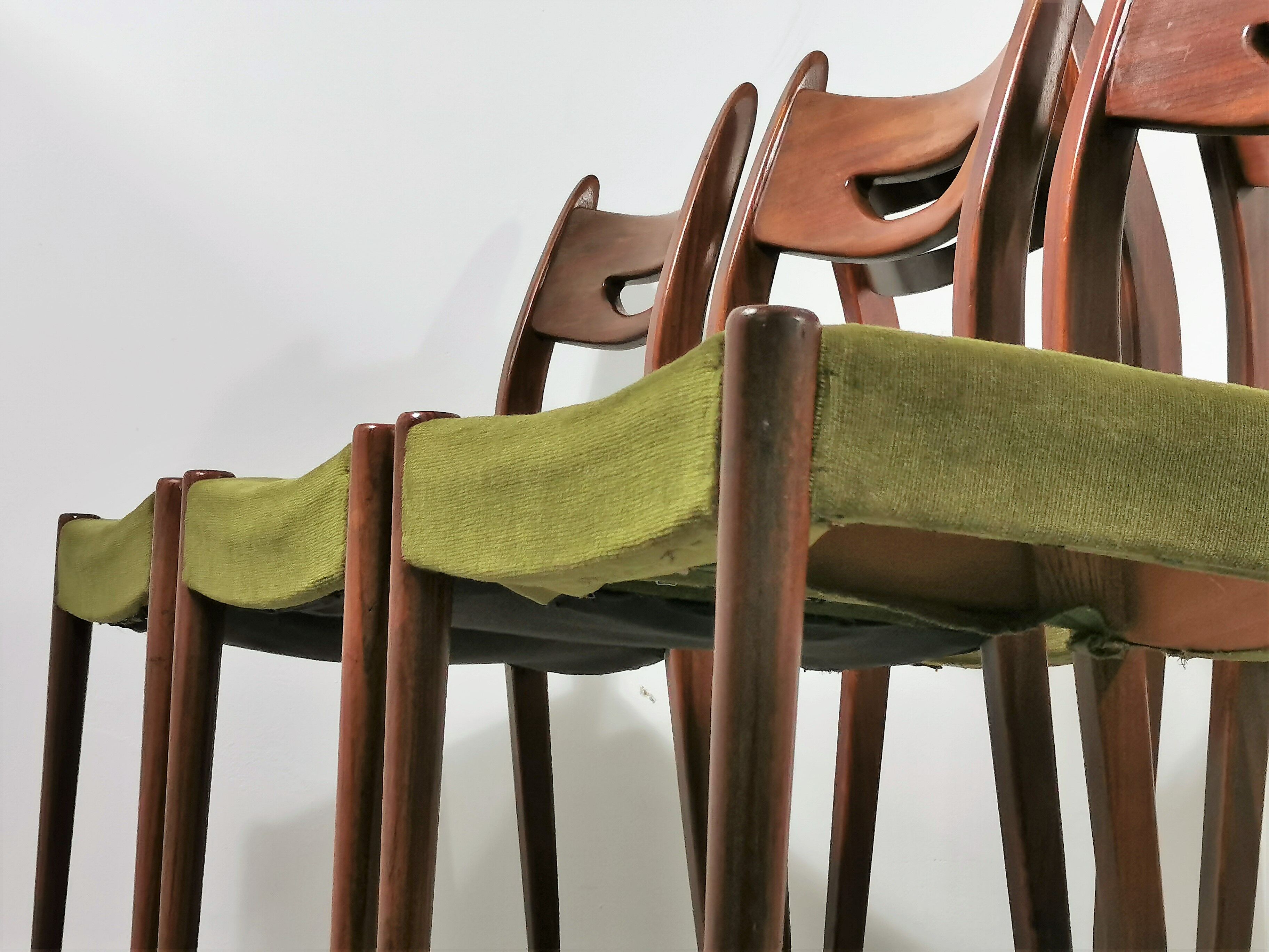 Set Vintage Teak Dining Chairs