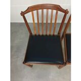 4 chaises scandinaves en teck à barreaux années 60