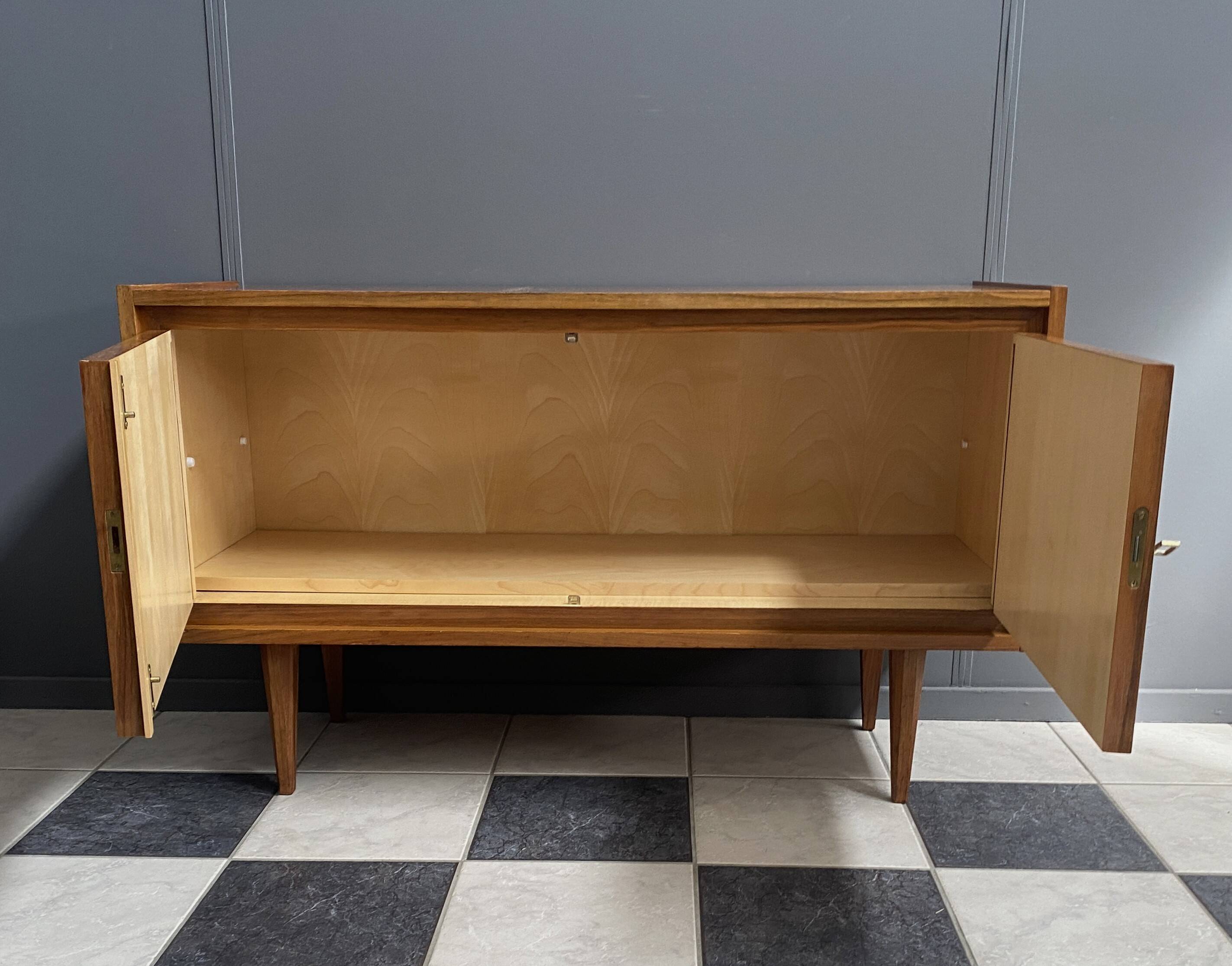 2-door wood sideboard or Record cabinet 1970s