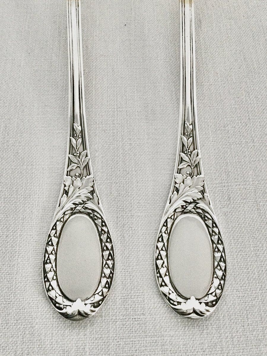 Emile puiforcat - solid silver and vermeil salad cutlery