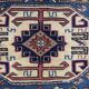 Antique Caucasian rug 215x126 cm Lesghi Star tribal Kazak rug large 2522