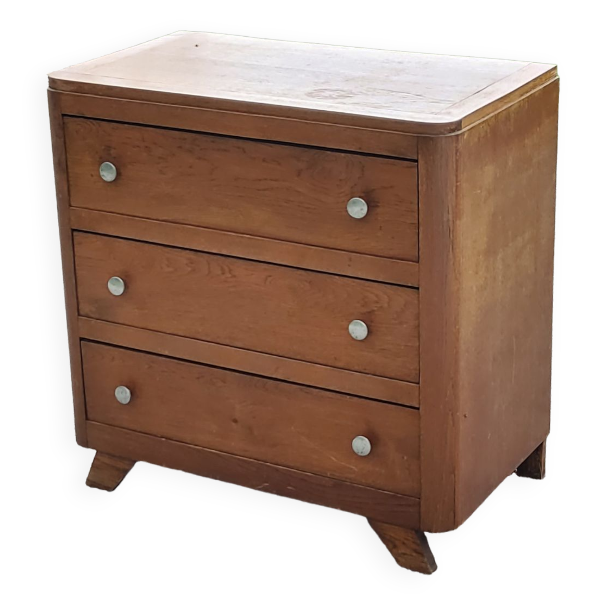 Vintage oak chest of drawers legs compass 3 drawers from the 50s
