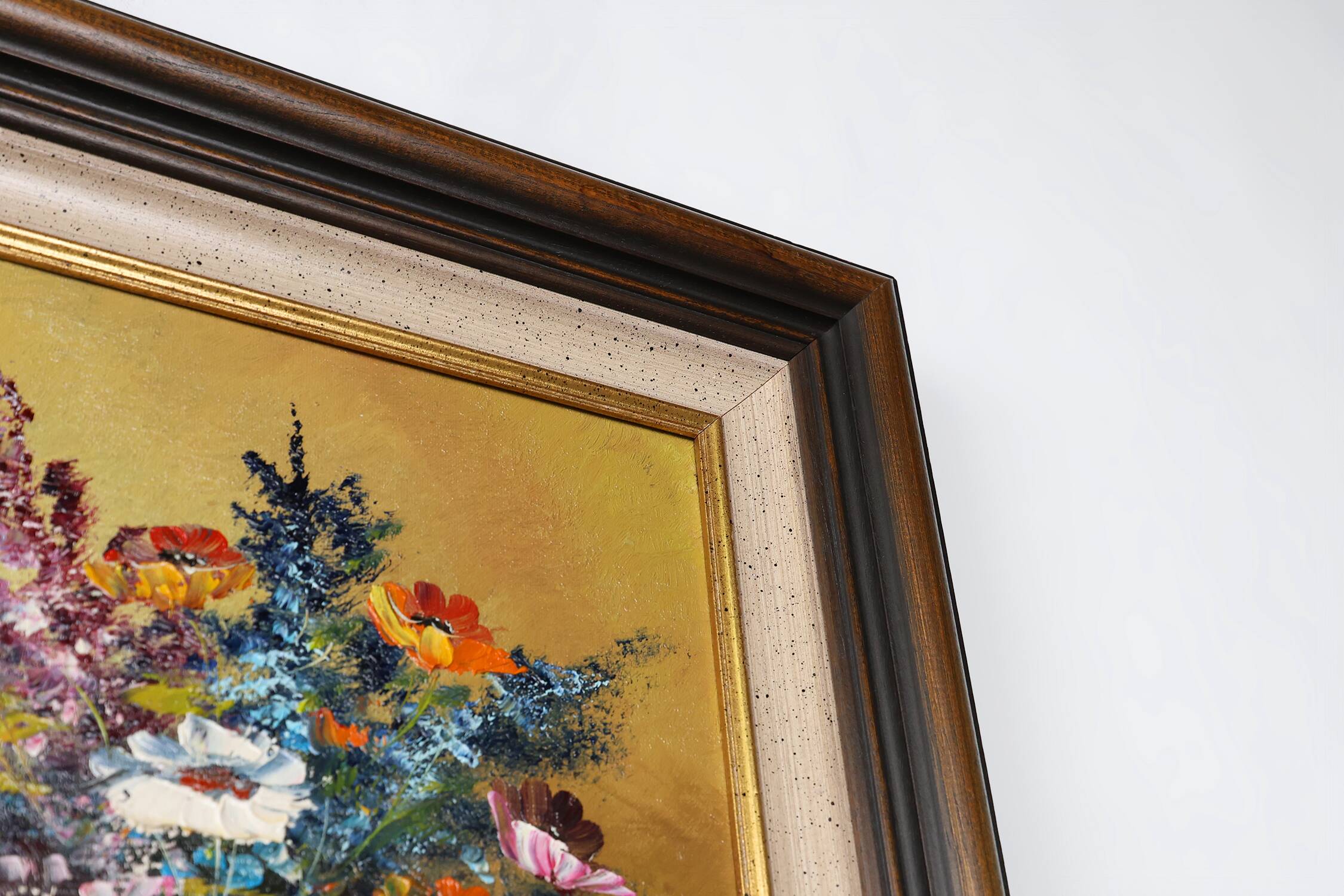 Signed Belgian painting of a still life with a bouquet of flowers, ca. 1950