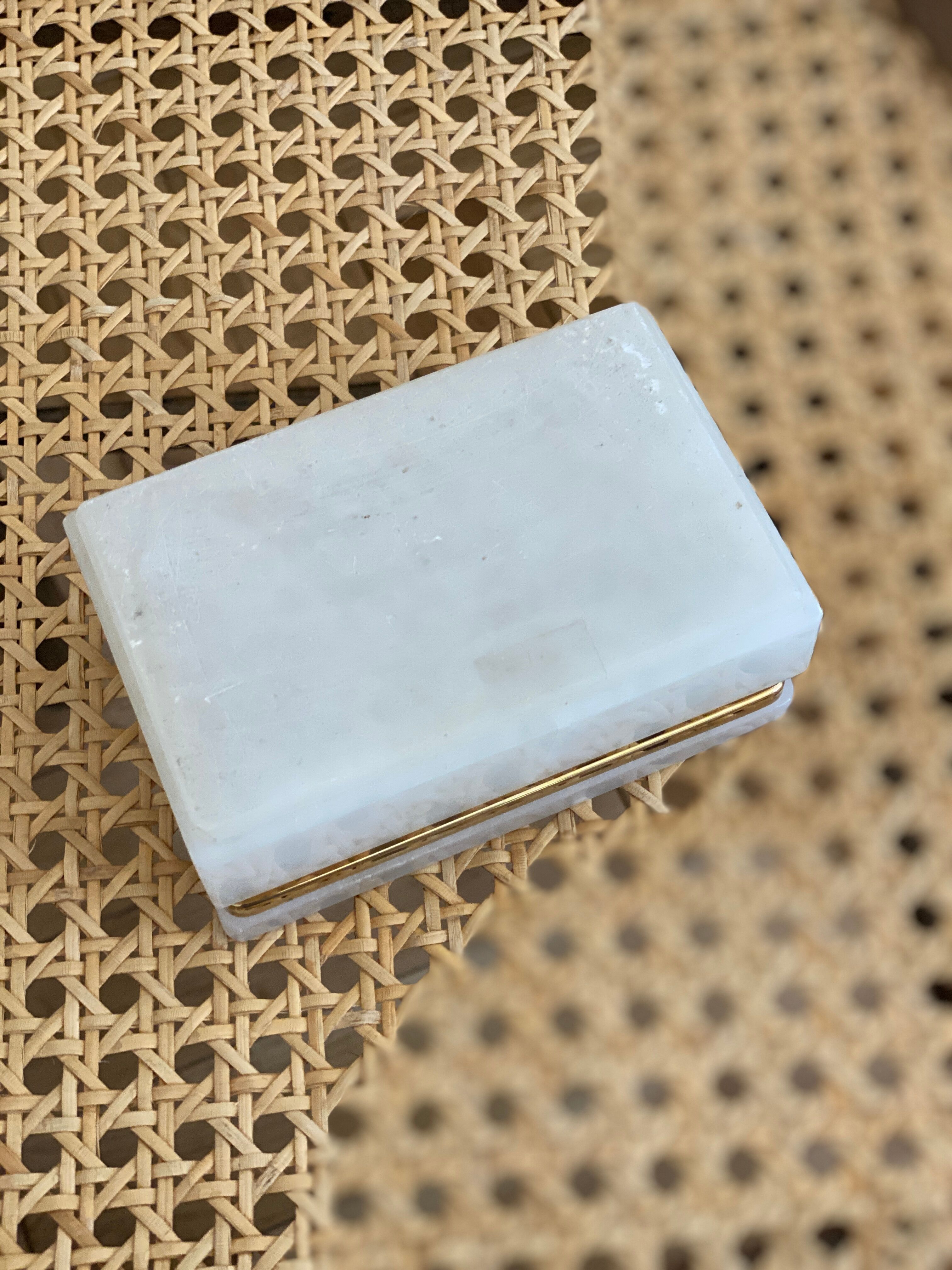 White stone jewelry box