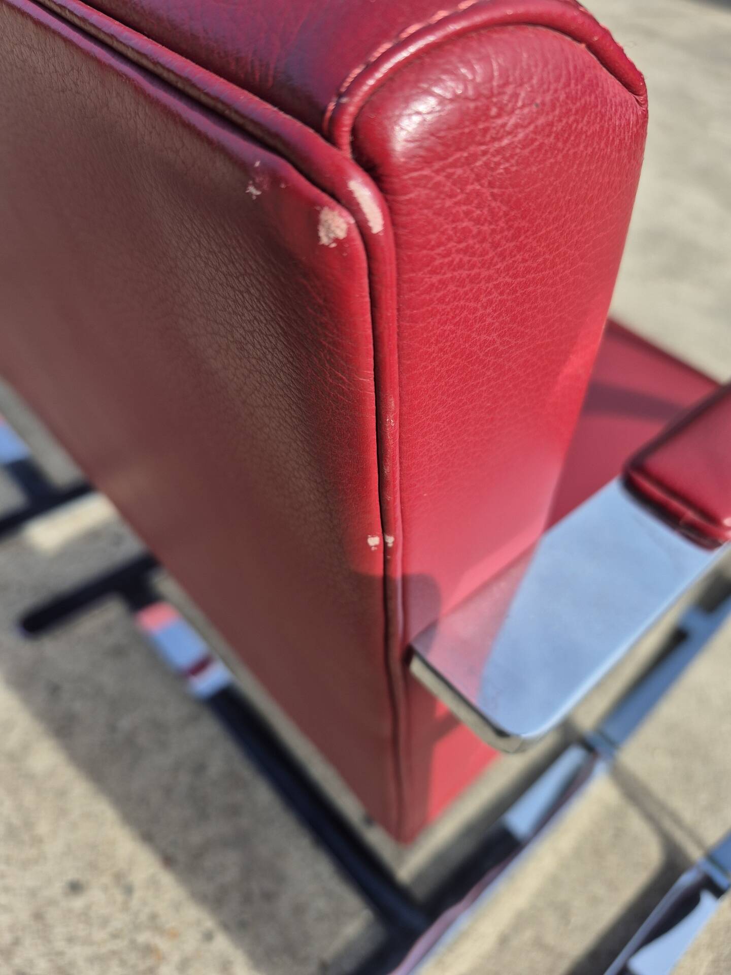 Set 4 - red chrome Brno armchair flat bar- Ludwig Mies vd Rohe bauhaus