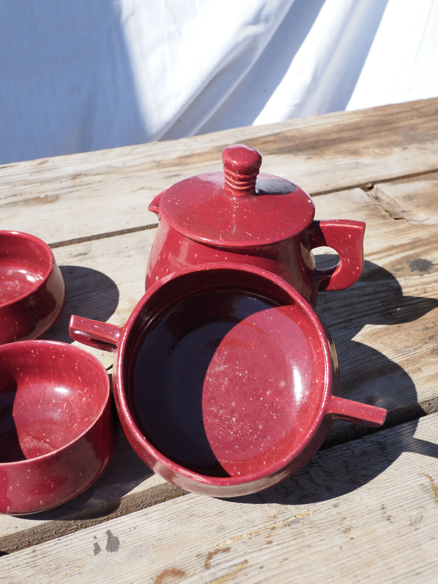 Art Deco Red Tea/Coffee Set