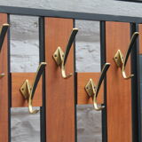 Vintage coat rack with bench and mirror 1960