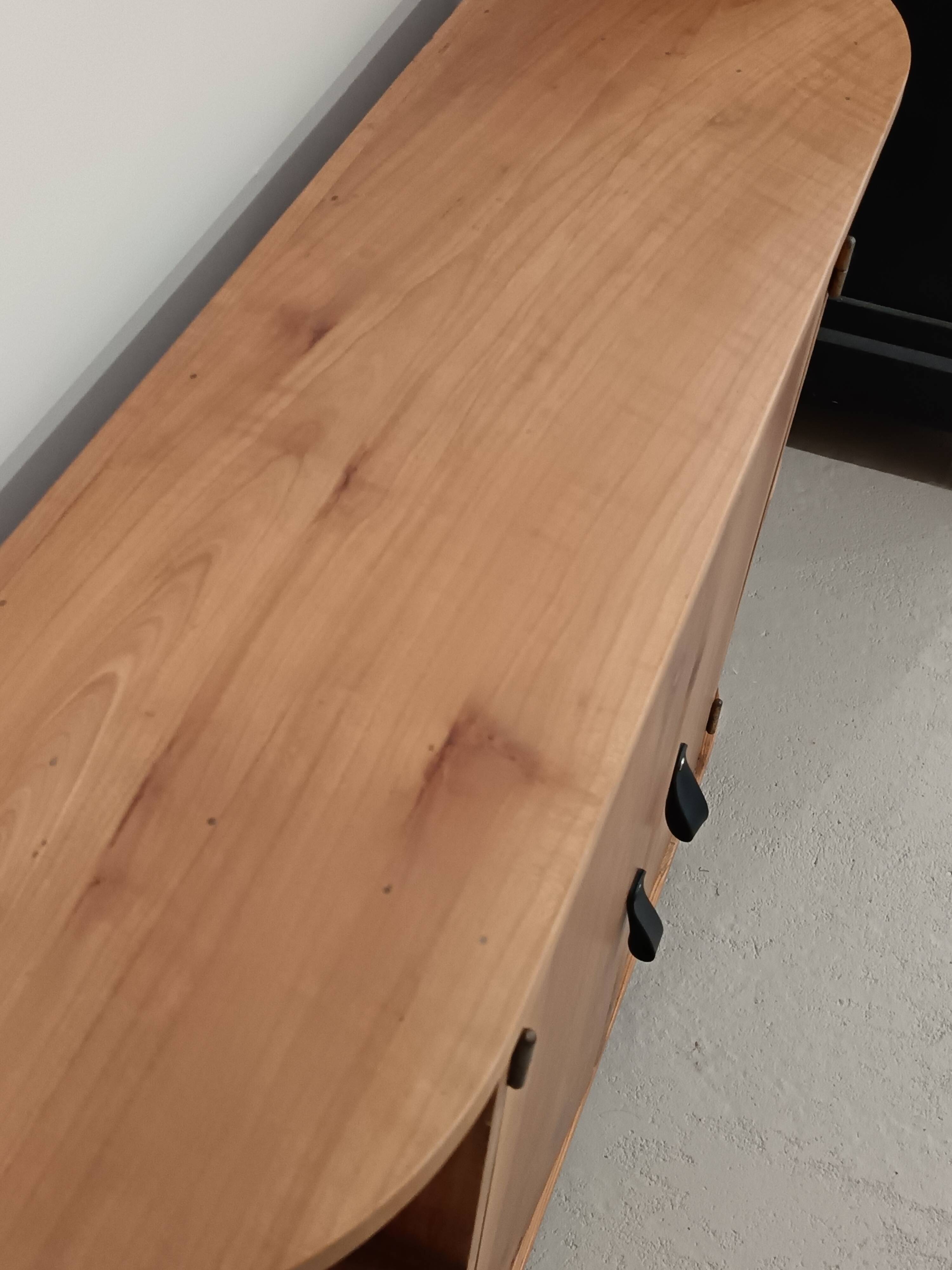 Small buffet or console in natural and black wood
