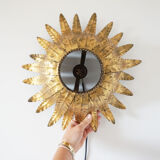 Wall lamp or ceiling lamp flower in gilded metal