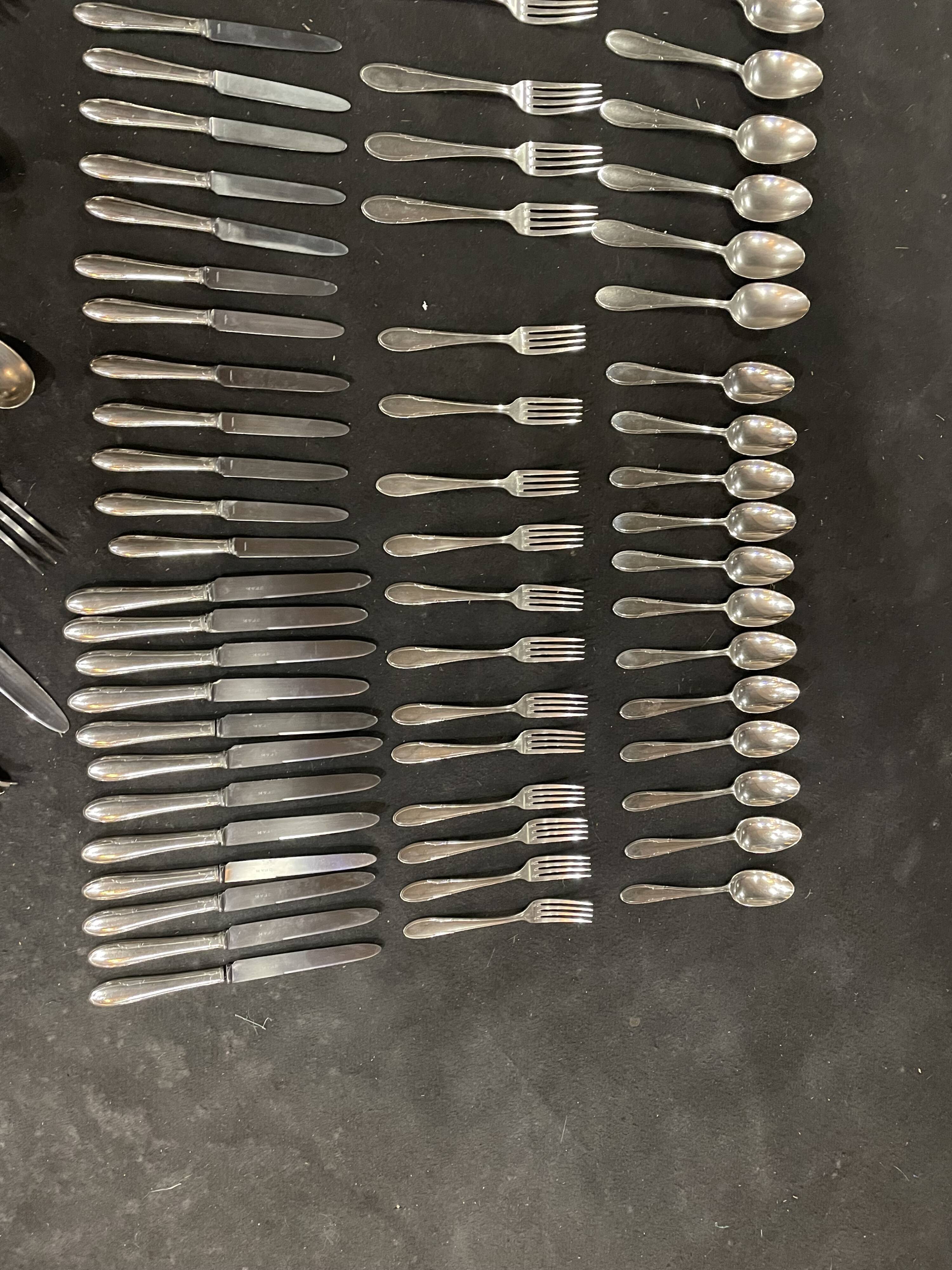 Art Deco menagere in silver metal