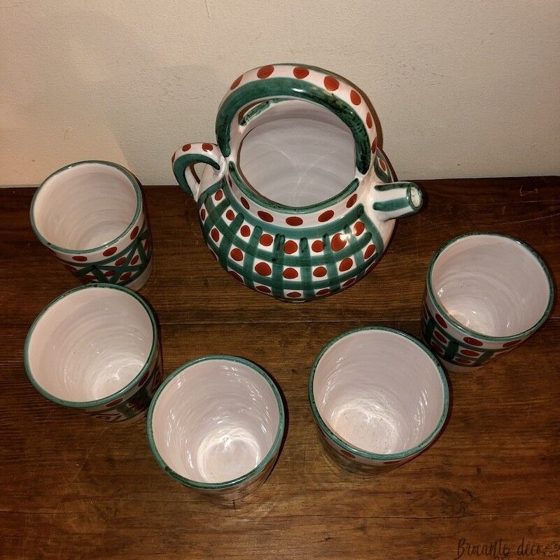 Vintage Vallauris service signed A.Fazio