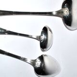 3 cuillères à sauce et louche Rubans croisés nœuds en métal argenté Reneka