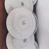 Set of 6 hollow plates terre de fer St-Amand