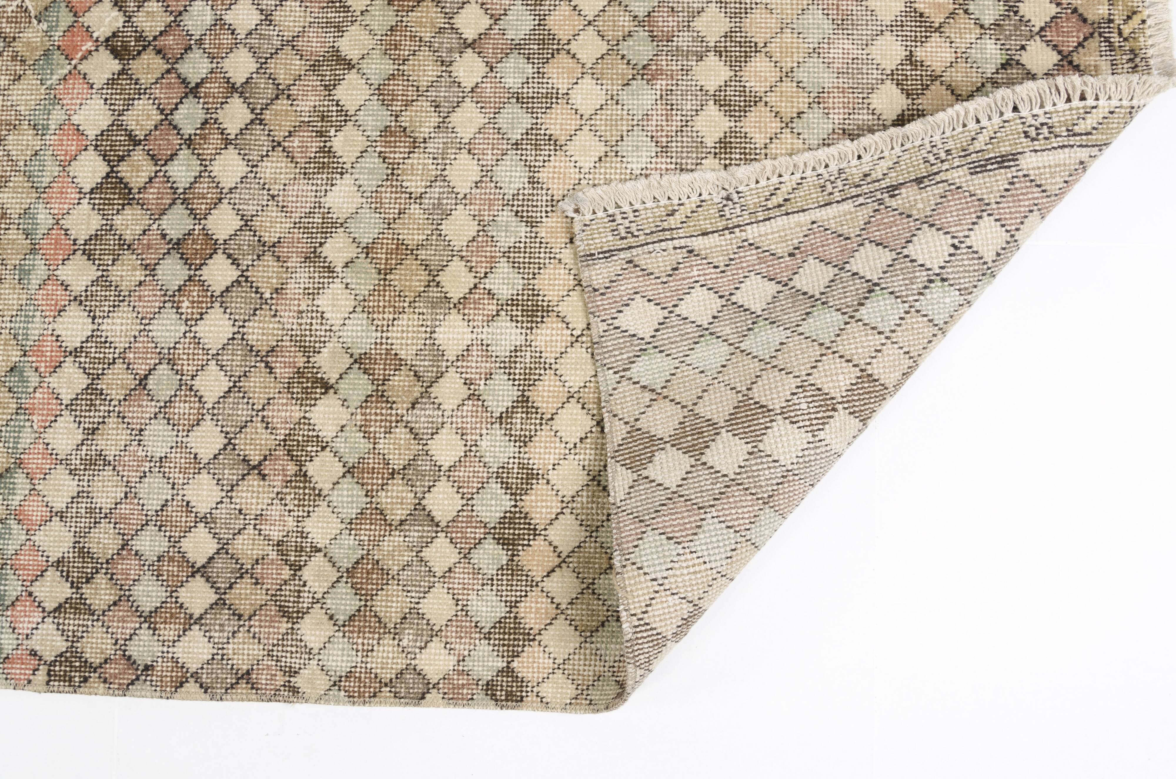 Neutral Vintage Oushak Runner Rug sku1053