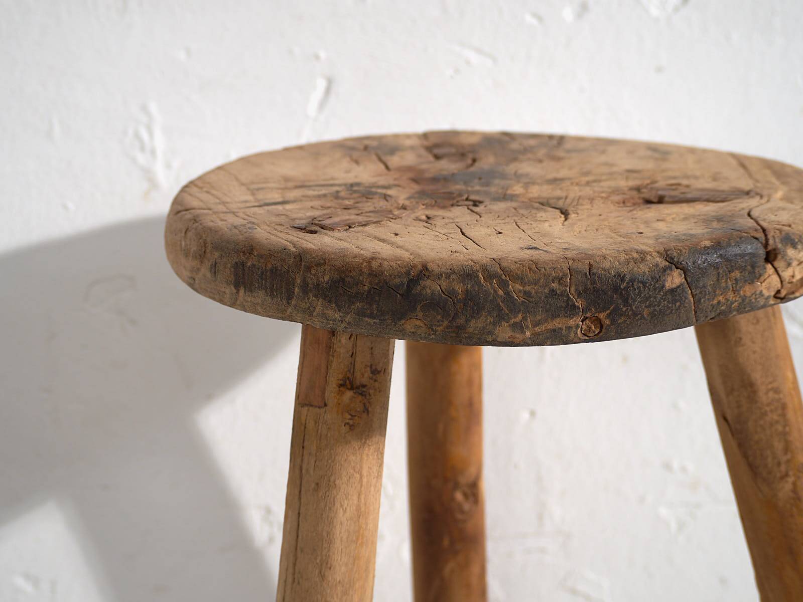 Antique solid wood stool (c.1900)