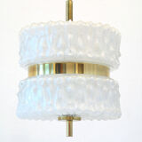 Amazing glass vintage lamp with gold chrome