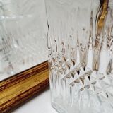 Chiseled glass whiskey decanter 1970s