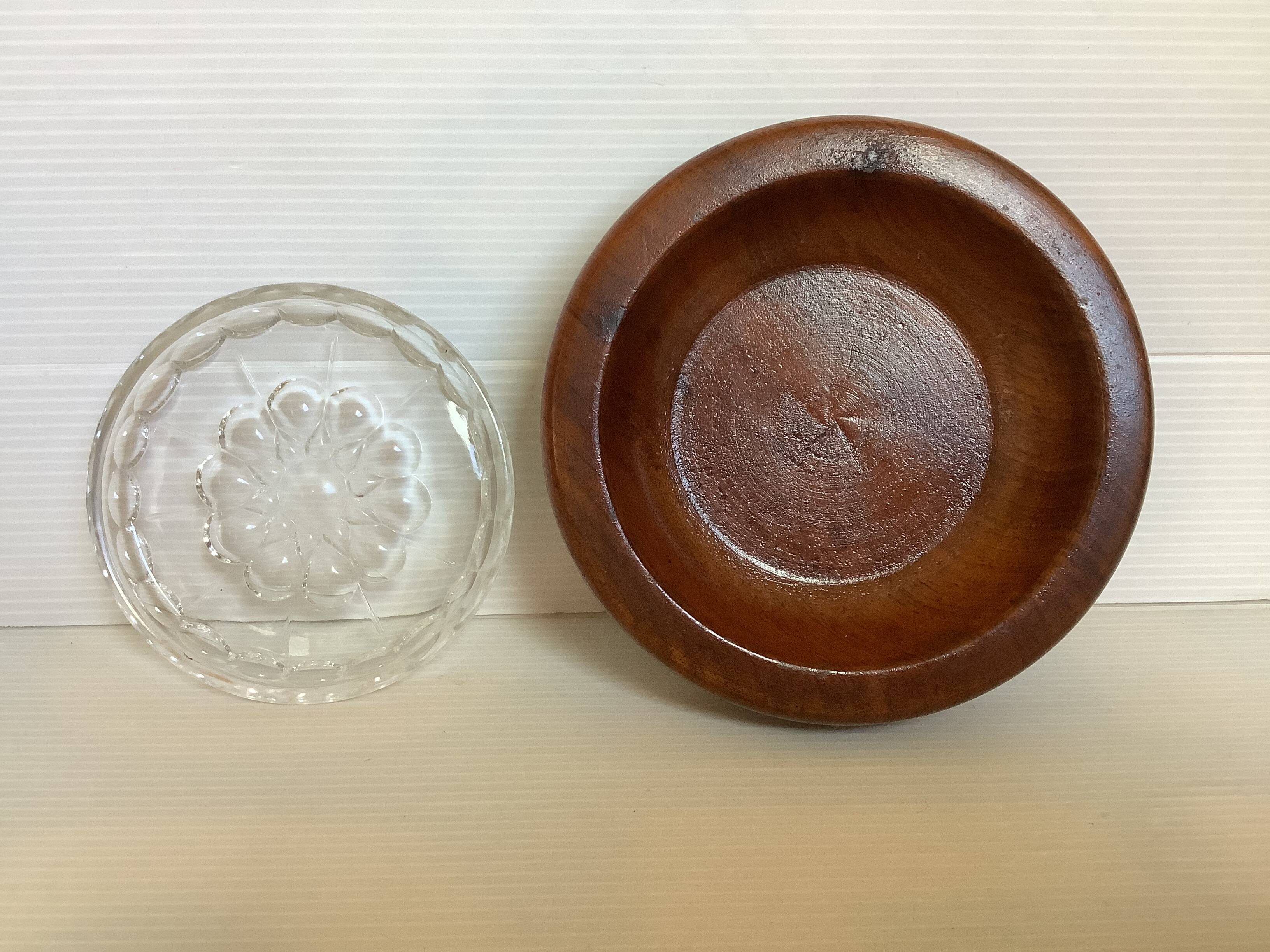 Cendrier en bois et verre amovible