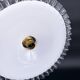 Vintage white opaline pendant light with scalloped edge – raffia and silk cable