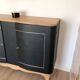 Superb Art Deco sideboard in matte black and raw wood