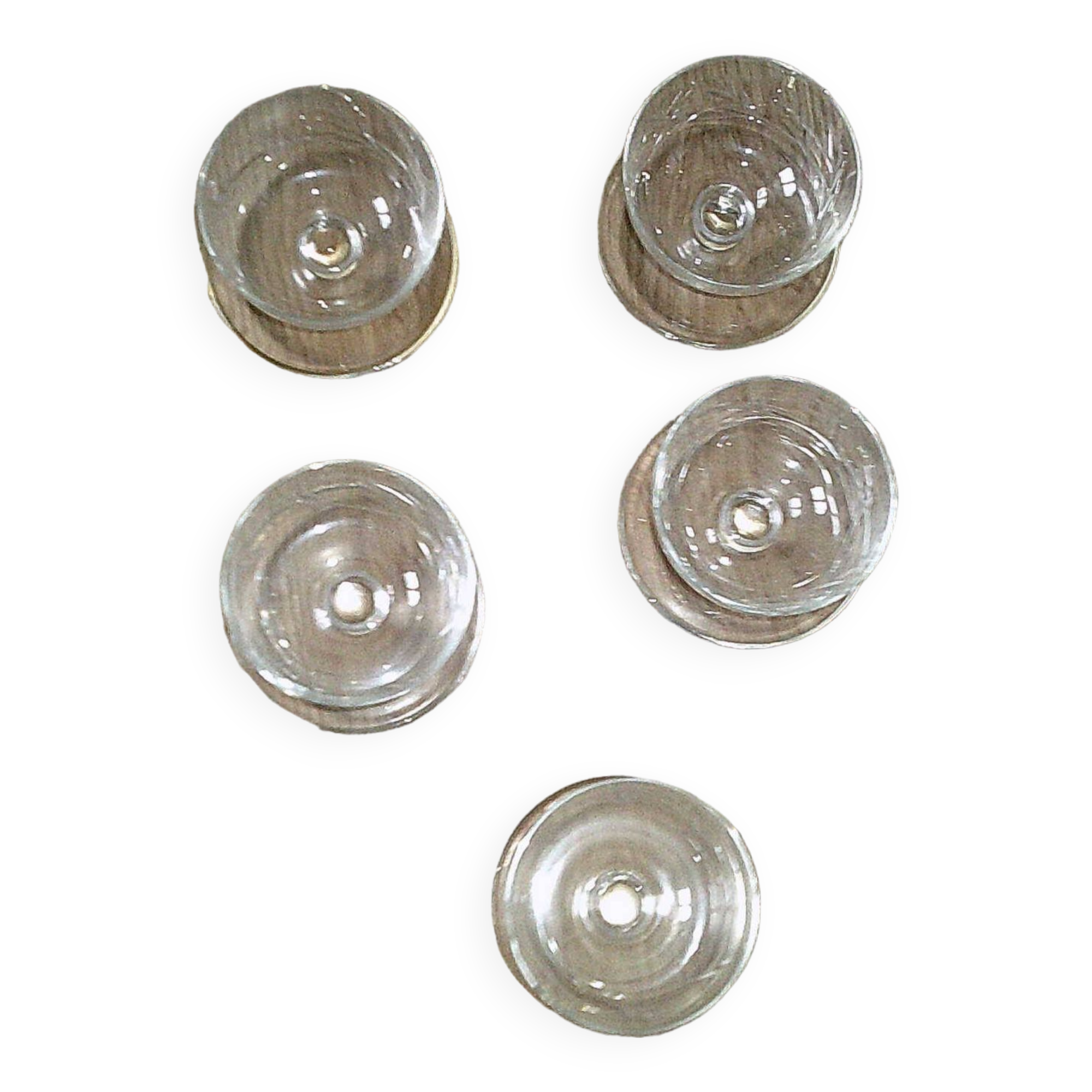 set of 5 crystal cherry bowls in very good condition