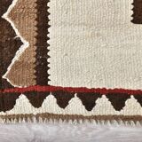 3x9 Brown Cream Turkish Kilim Runner Rug