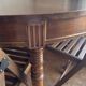 Antique cherry wood extendable round table + 4 chairs