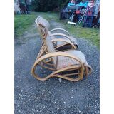 Pair of colonial rattan deck chairs