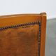 Sheep leather Art Deco design armchair combined with wood