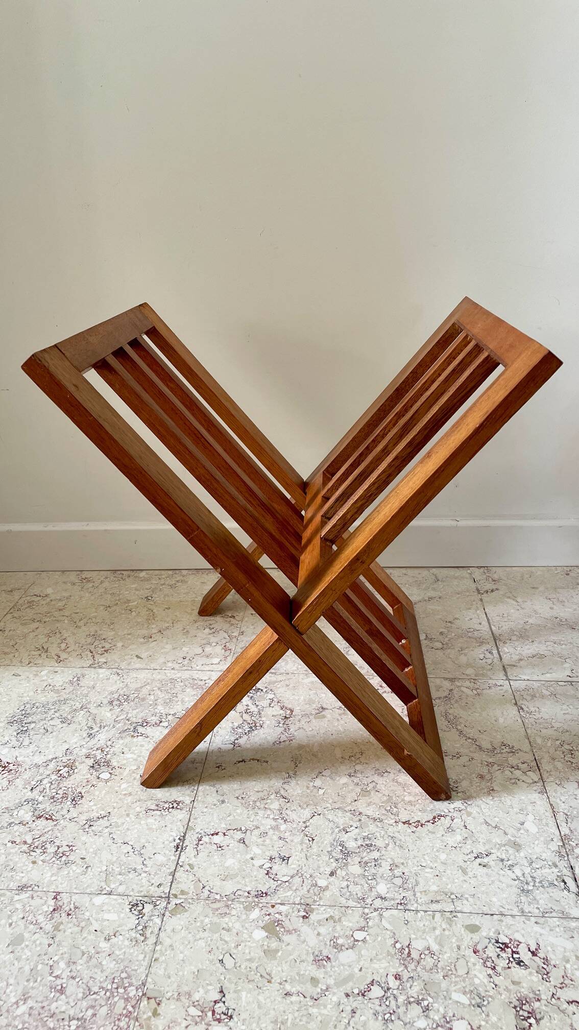 Vintage geometric magazine rack