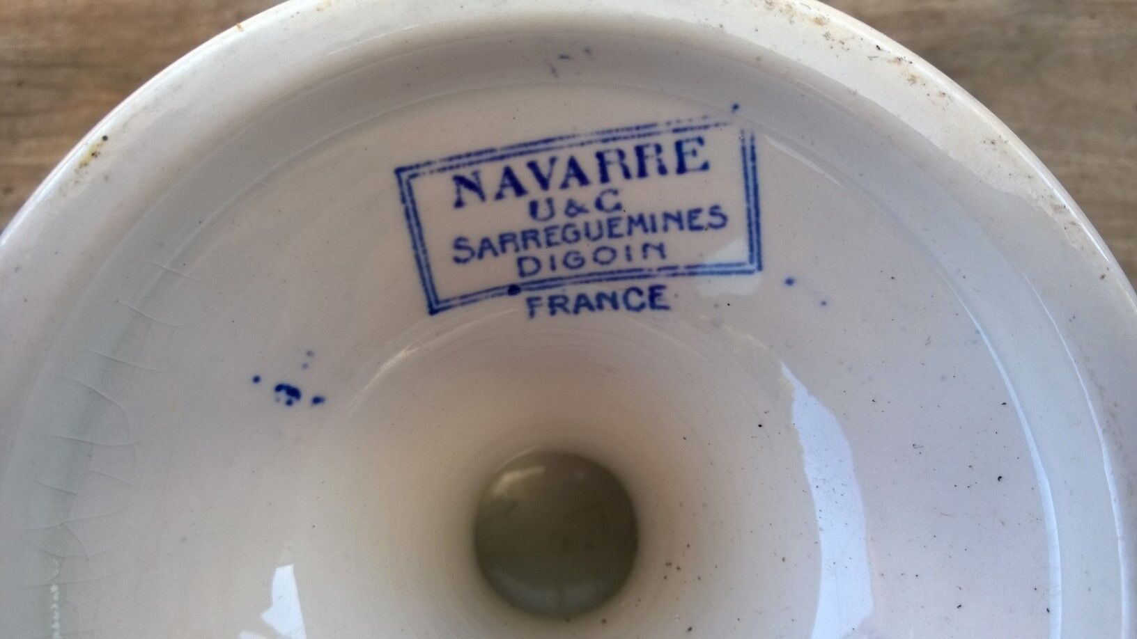 Former compotier in earthenware of Sarreguemines