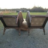 Pair of low rattan shepherdesses