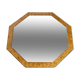 70s mirror, burl wood, metal frame