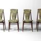 Eclectic scandinavian floating dining chairs in floral upholstery, 1960s
