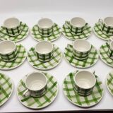 Moulin des Loups Orchies coffee set with French green tablecloth (25p)
