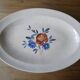 Plat ovale décor floral Digoin Sarreguemines