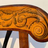 Set of Pair of Biedermeier Shovel Chairs, Walnut, Ink Painting, South Germany, 1830s