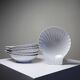 Set of 6 shell-shaped bowls in Limoges porcelain by Philippe Deshoulières.