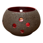 Brutalist mid-century ceramic candlestick from Lehmann Pottery, 1960s.