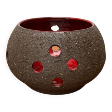 Bougeoir en céramique danois brutaliste du milieu du siècle de Lehmann Pottery, années 1960
