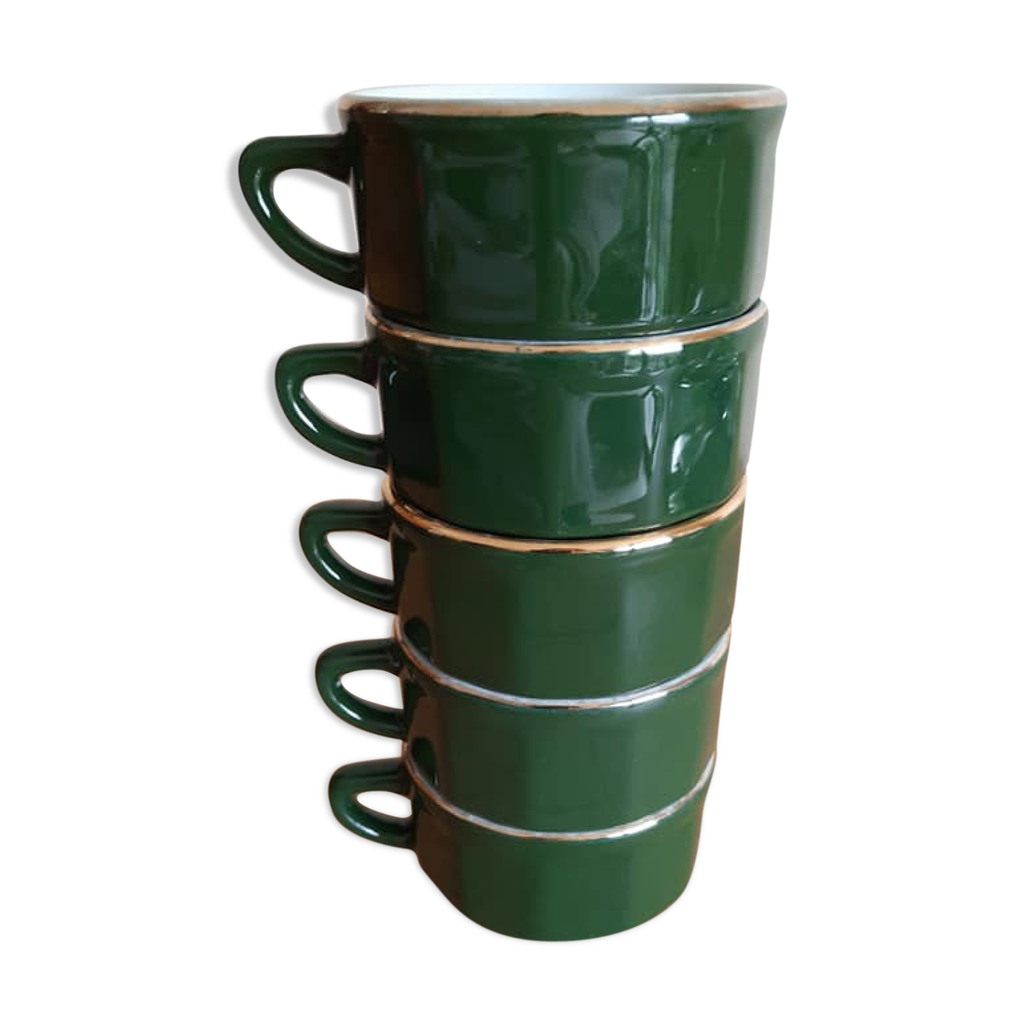 5 tasses Yves Deshoulières Apilco vertes